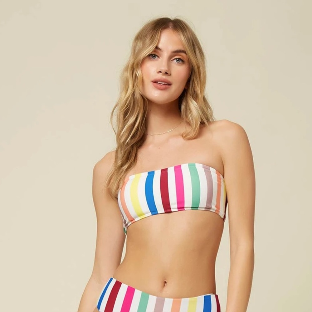 O’Neill Cascada Stripe Bandeau Swim Top